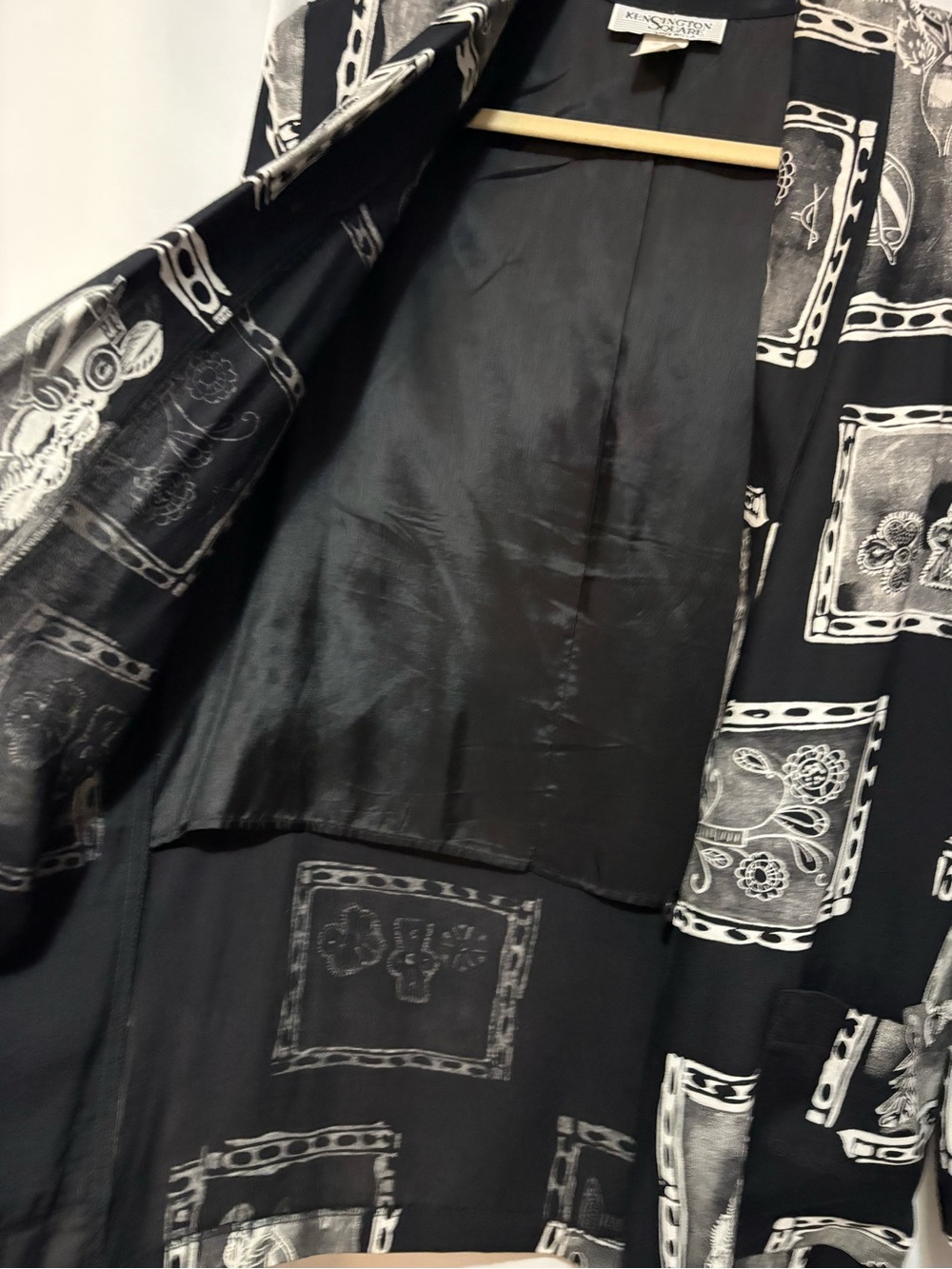 Women's Black & White Graphic Print Blazer Jacket #2433 - Picture 6 of 9